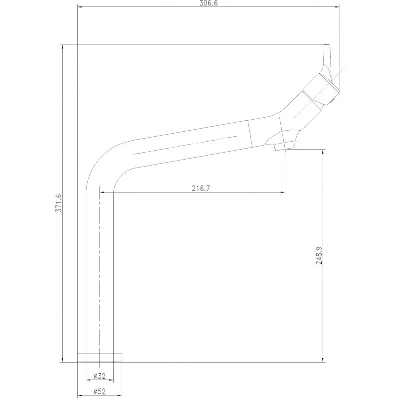 Смесител Inter Ceramic Luxurious Kitchen Line ICF 7163475C, Стоящ, За умивалник, Висок чучур, Едноръкохватков